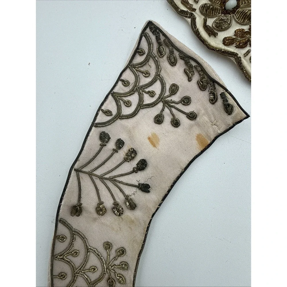 Vintage Bar & Beards Handmade India Beaded Embroidered Collar Applique Trim Lot